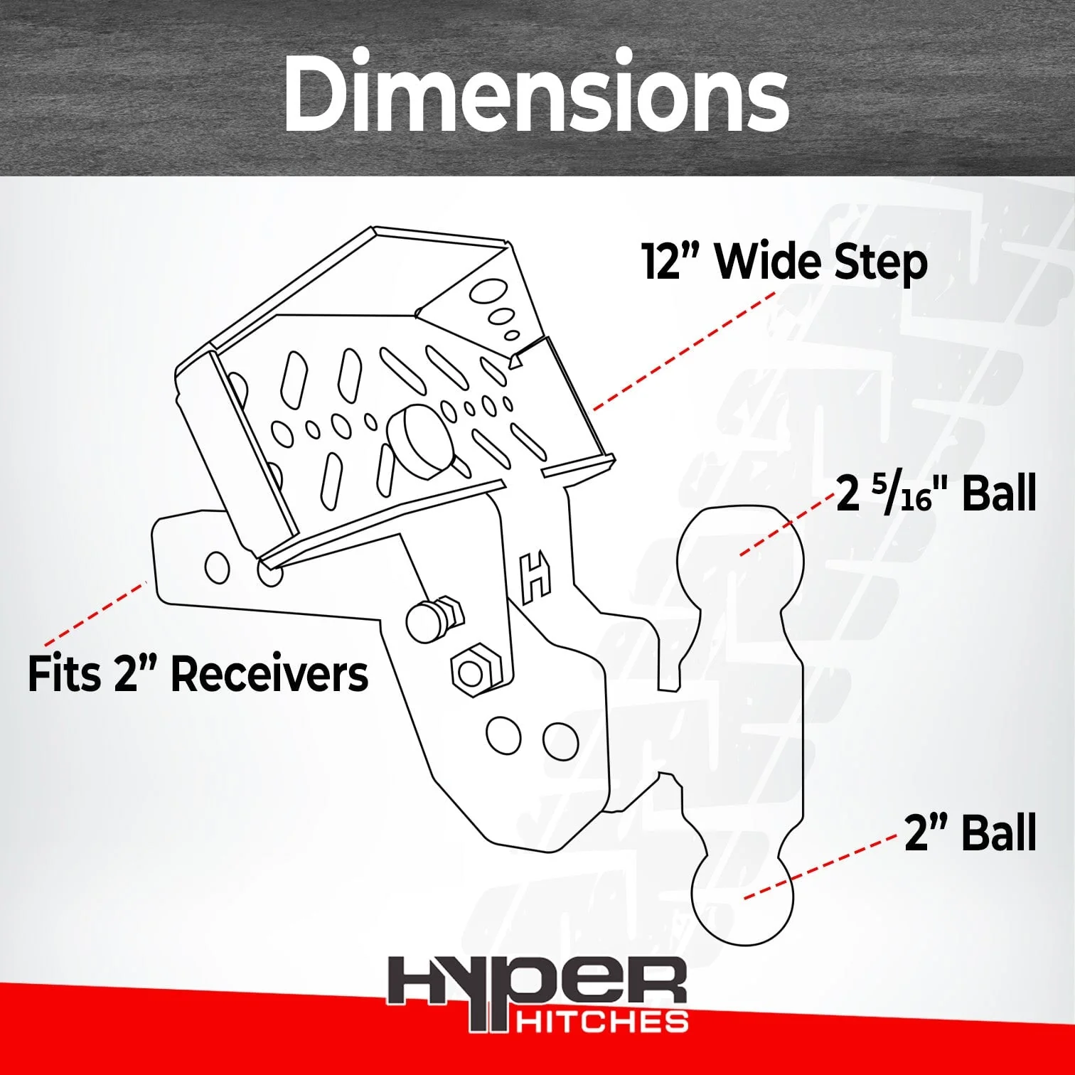 Dual-Ball Hitch Step Combo for 2" Receivers - Image 3