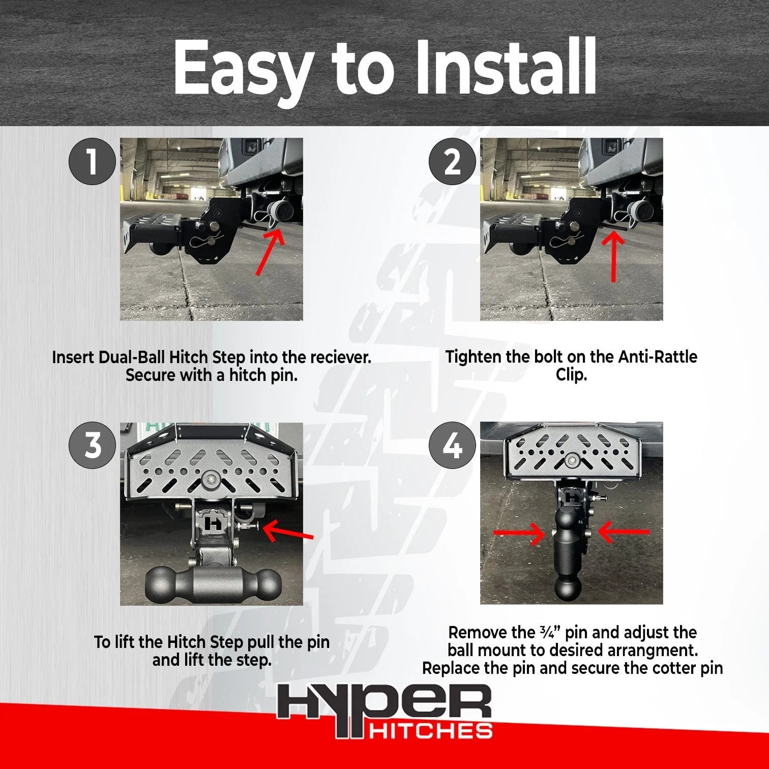 Dual-Ball Hitch Step Combo for 2" Receivers - Image 4