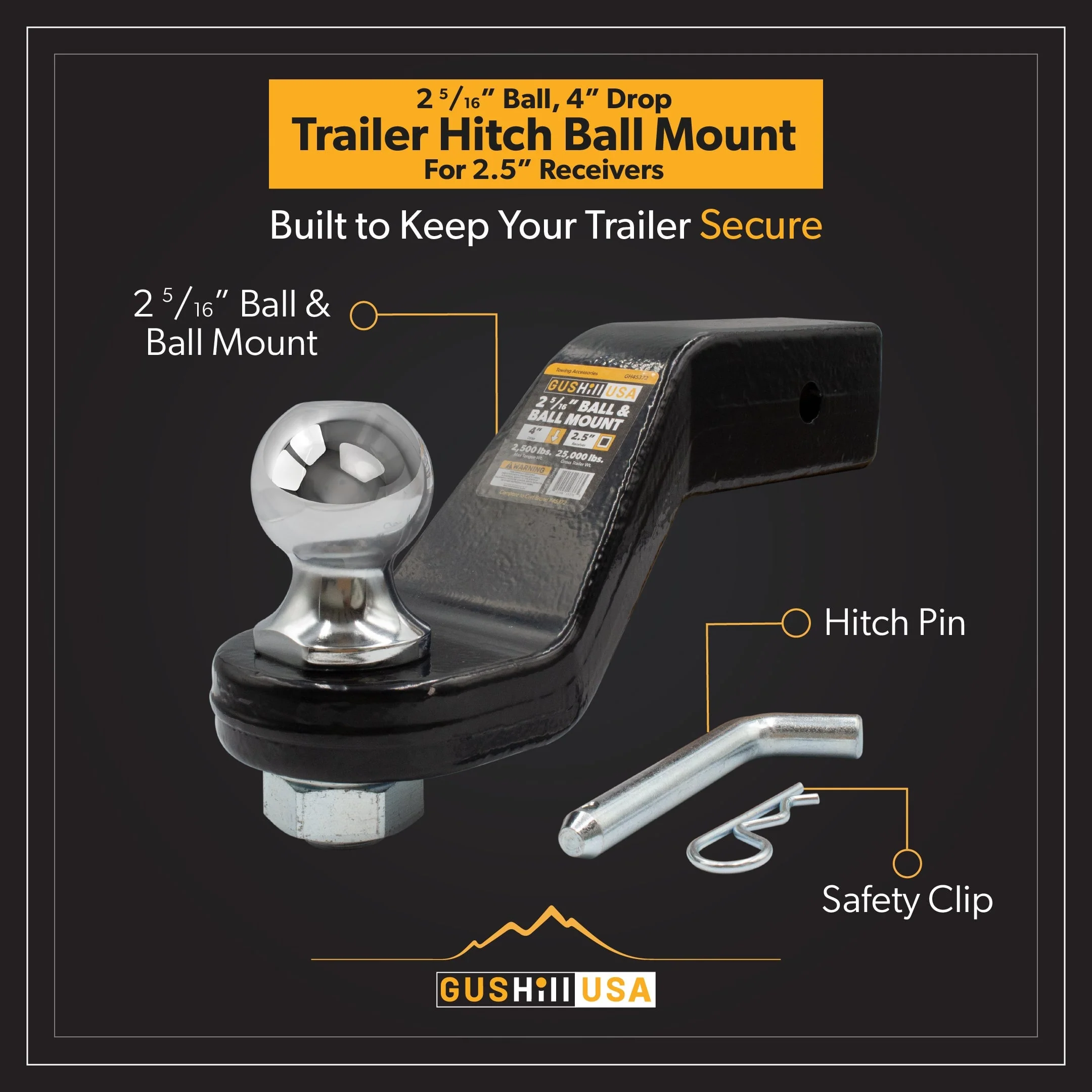 2 5/16" Loaded Ball Mount GusHillUSA - Image 3