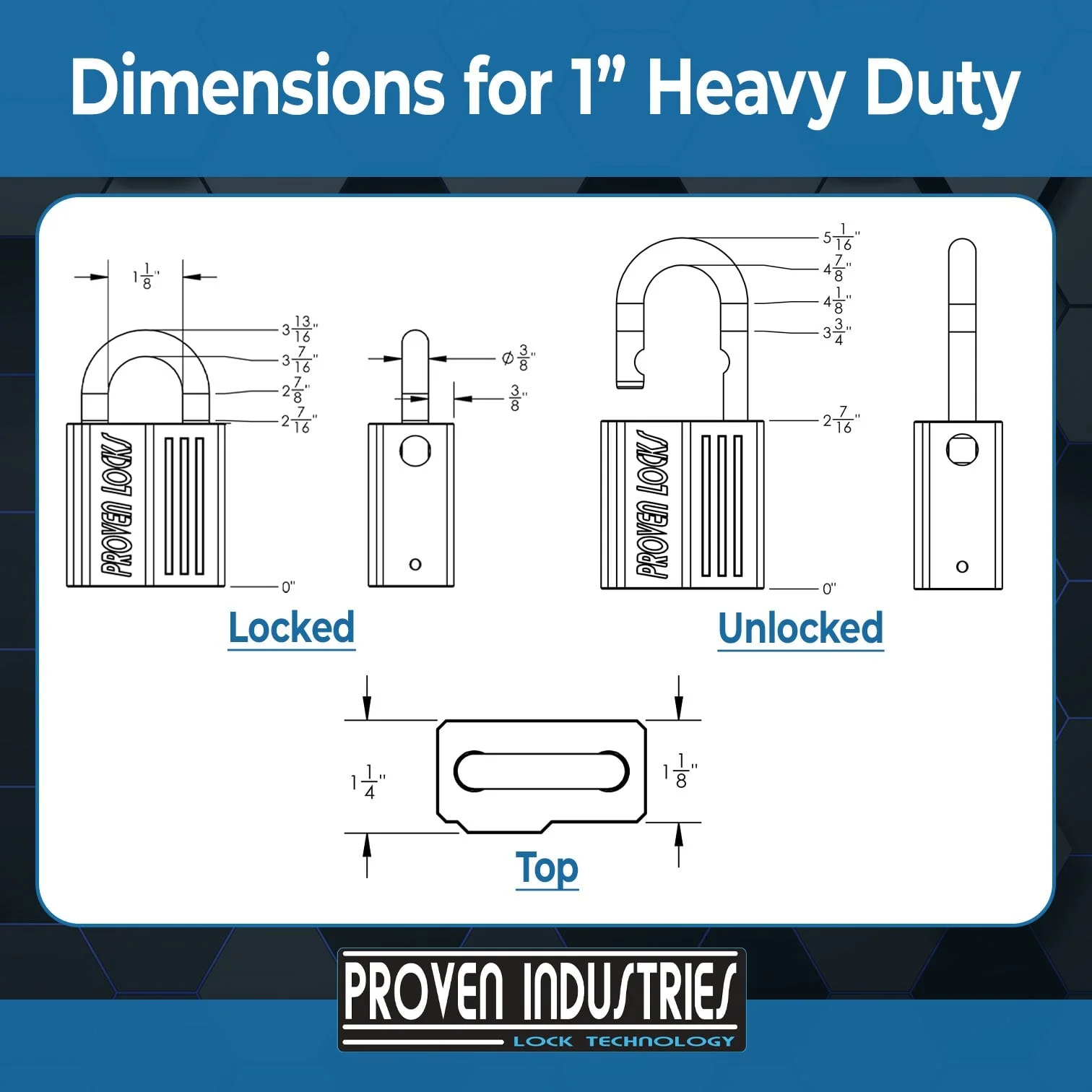 Heavy Duty Padlock-3/8" (10mm) Shackle - Image 3