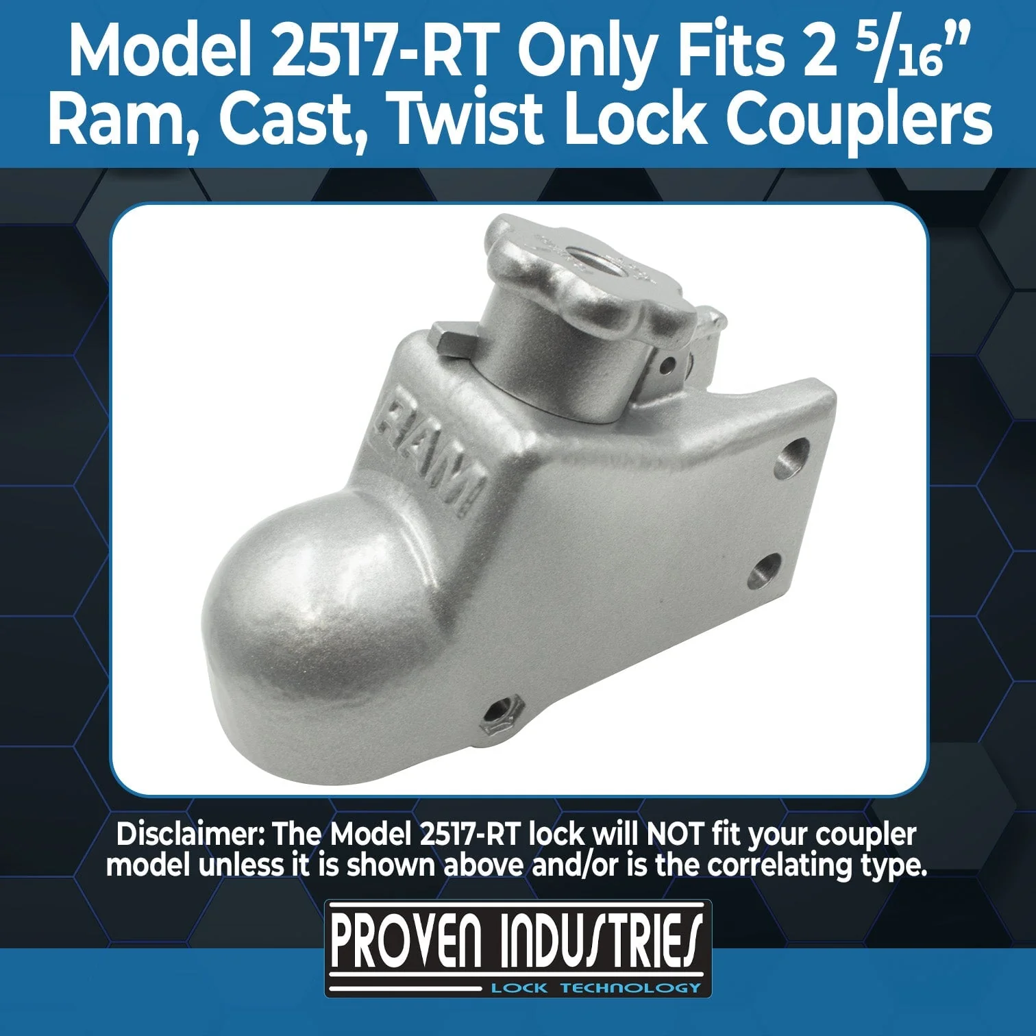 Model 2517-RT for 2-5/16"Ram Brand Coupler (with Twist Latch Handle) - Image 2